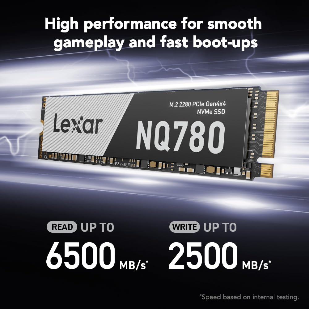 Lexar SSD with Heatsink PCIe Gen4 NVMe M.2 2280 Internal Solid State DriveCompatible with PS5, for Gamers and Creators