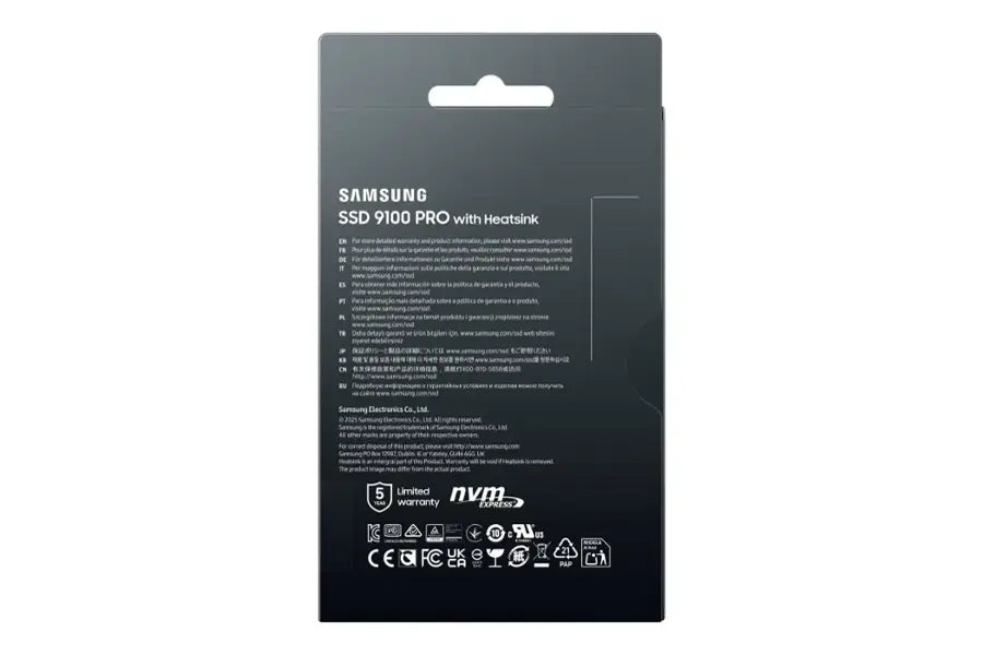 Samsung – 9100 PRO 4TB with Heatsink Internal SSD PCIe Gen 5x4 NVMe, Speeds Up to 14800 MB/s