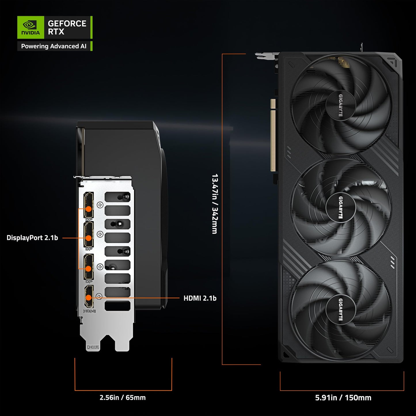 GIGABYTE GeForce RTX 5090 WINDFORCE OC 32G Graphics Card, WINDFORCE Cooling System, 32GB 512-bit GDDR7, GV-N5090WF3OC-32GD Video Card