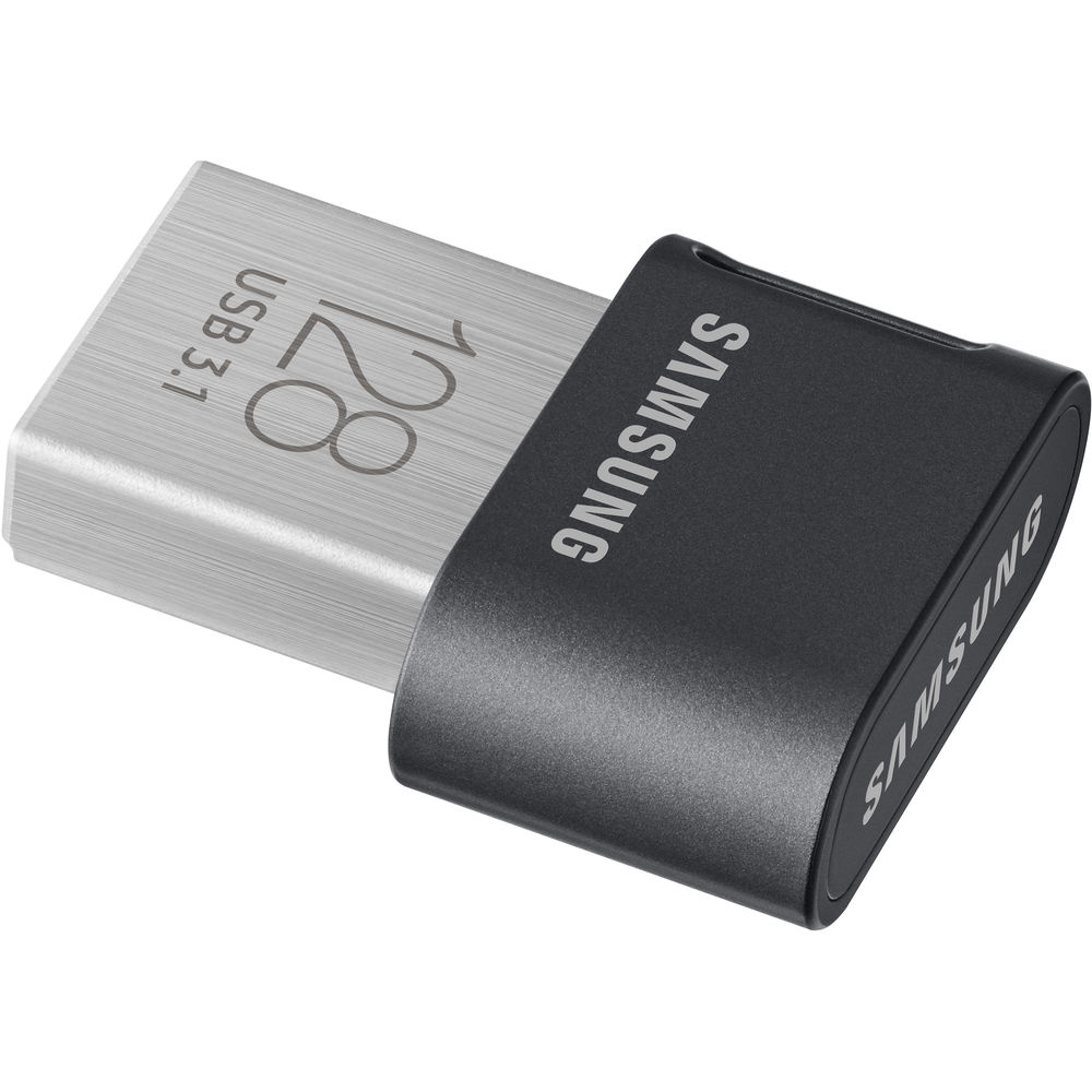 SAMSUNG FIT Plus 3.1 USB Flash Drive, 128GB, 400MB/s, Plug In and Stay, Storage Expansion for Laptop, Tablet, Smart TV, Car Audio System, Gaming Console, MUF-128AB/AM,Gunmetal Gray