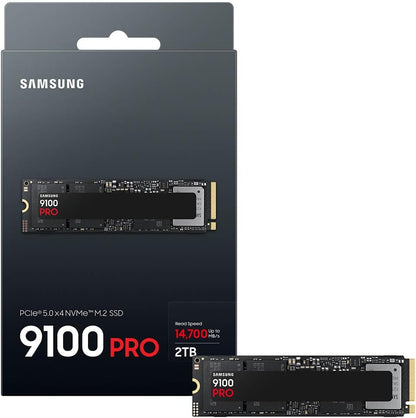 Samsung – 9100 PRO 4TB with Heatsink Internal SSD PCIe Gen 5x4 NVMe, Speeds Up to 14800 MB/s