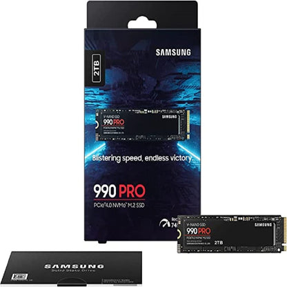 SAMSUNG Samsung 990 PRO 2TB, 3-bit MLC V-NAND, M.2 (2280), NVMe 2.0, R/W(Max) 7,450MB/s/6,900MB/s, 1,400K/1,550K IOPS, 1200TBW, 5 Years Warranty