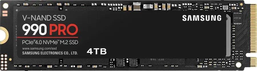 Samsung 990 PRO NVMe M.2 SSD, 4 TB, PCIe 4.0, 7,450 MB/s Read, 6,900 MB/s Write, Internal SSD, for Gaming and Video Editing, MZ-V9P4T0BW
