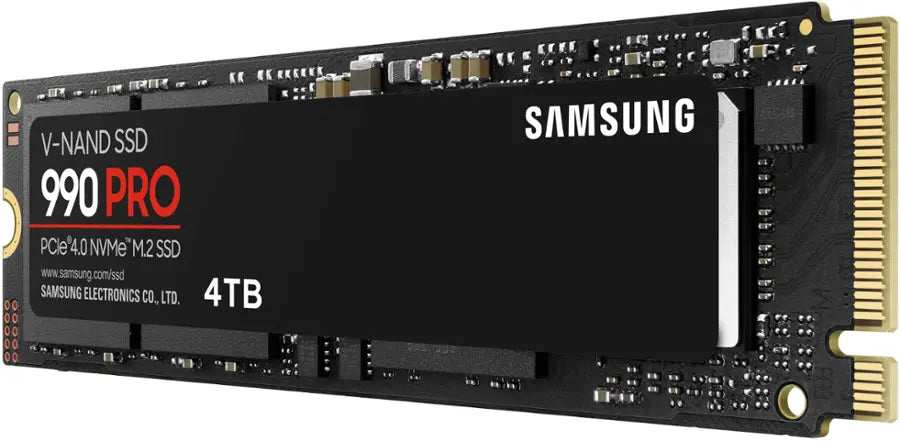 Samsung 990 PRO NVMe M.2 SSD, 4 TB, PCIe 4.0, 7,450 MB/s Read, 6,900 MB/s Write, Internal SSD, for Gaming and Video Editing, MZ-V9P4T0BW
