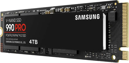 Samsung 990 PRO NVMe M.2 SSD, 4 TB, PCIe 4.0, 7,450 MB/s Read, 6,900 MB/s Write, Internal SSD, for Gaming and Video Editing, MZ-V9P4T0BW