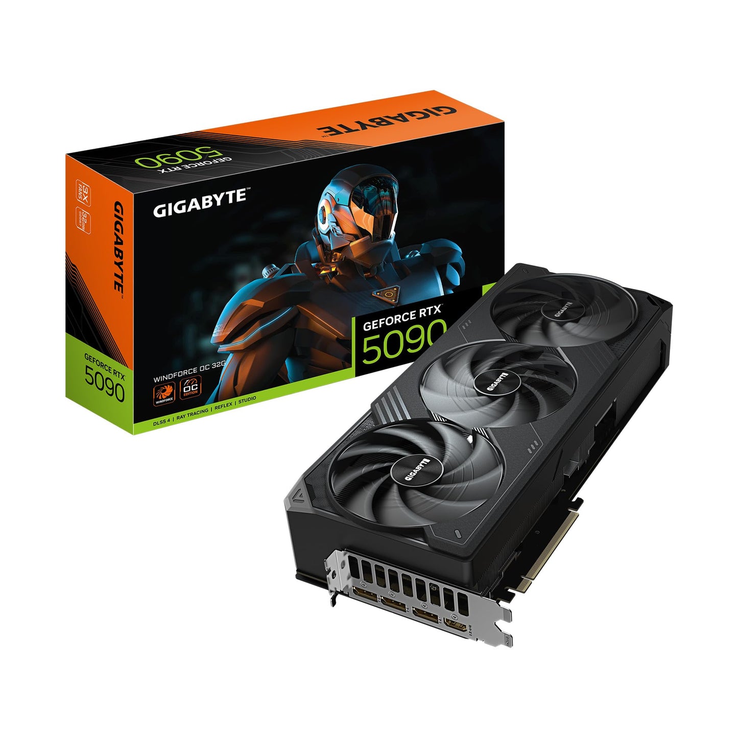 GIGABYTE GeForce RTX 5090 WINDFORCE OC 32G Graphics Card, WINDFORCE Cooling System, 32GB 512-bit GDDR7, GV-N5090WF3OC-32GD Video Card