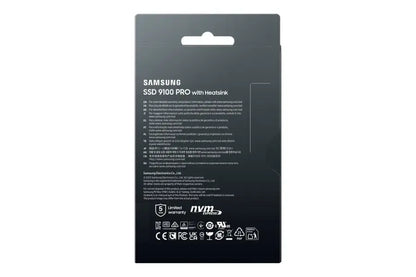 Samsung – 9100 PRO 4TB with Heatsink Internal SSD PCIe Gen 5x4 NVMe, Speeds Up to 14800 MB/s