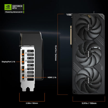 GIGABYTE GeForce RTX 5090 WINDFORCE OC 32G Graphics Card, WINDFORCE Cooling System, 32GB 512-bit GDDR7, GV-N5090WF3OC-32GD Video Card
