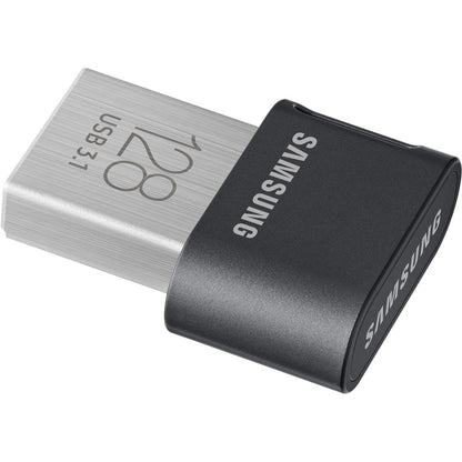 SAMSUNG FIT Plus 3.1 USB Flash Drive, 128GB, 400MB/s, Plug In and Stay, Storage Expansion for Laptop, Tablet, Smart TV, Car Audio System, Gaming Console, MUF-128AB/AM,Gunmetal Gray